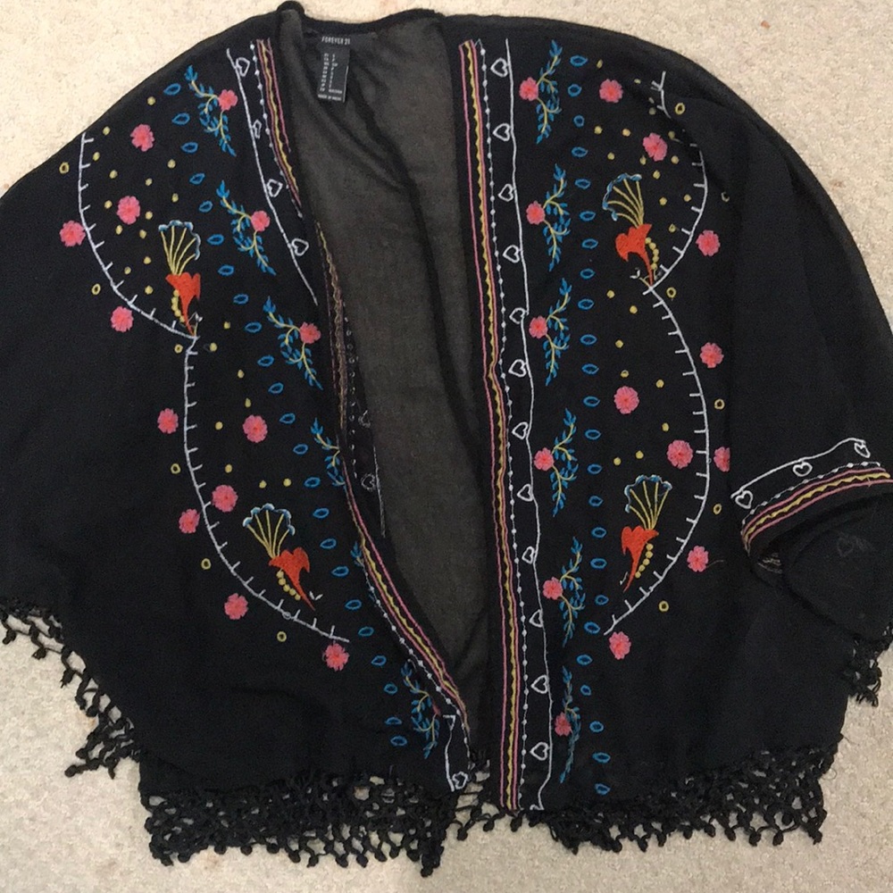 black sheer cardigan